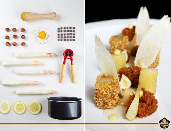 Recette de croustillant aux noisettes et asperges des sables des Landes