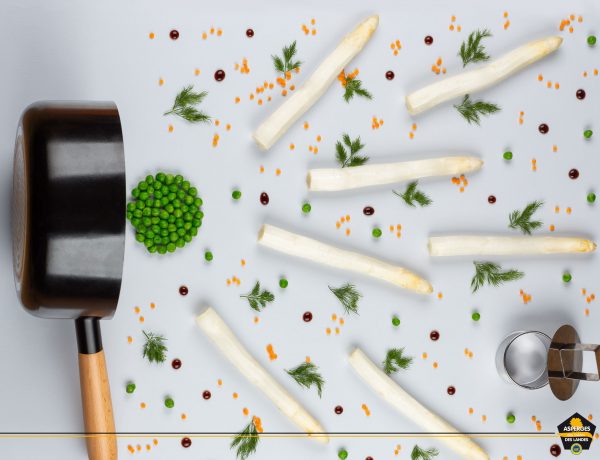 Recette Asperge des Sables des Landes, fèves et lentilles corail
