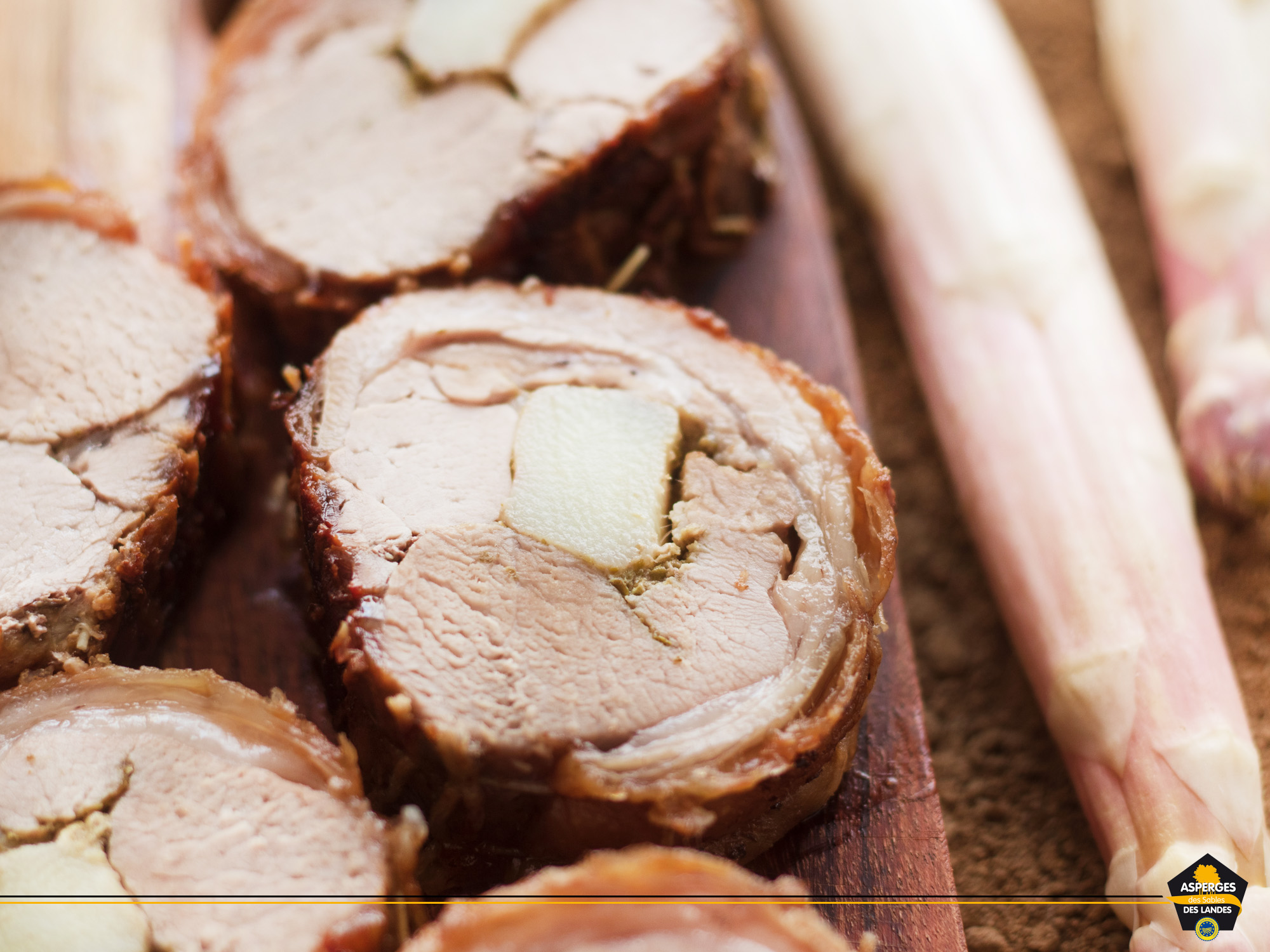 Recette d'agneau roulé au pesto et Asperges des Sables des Landes