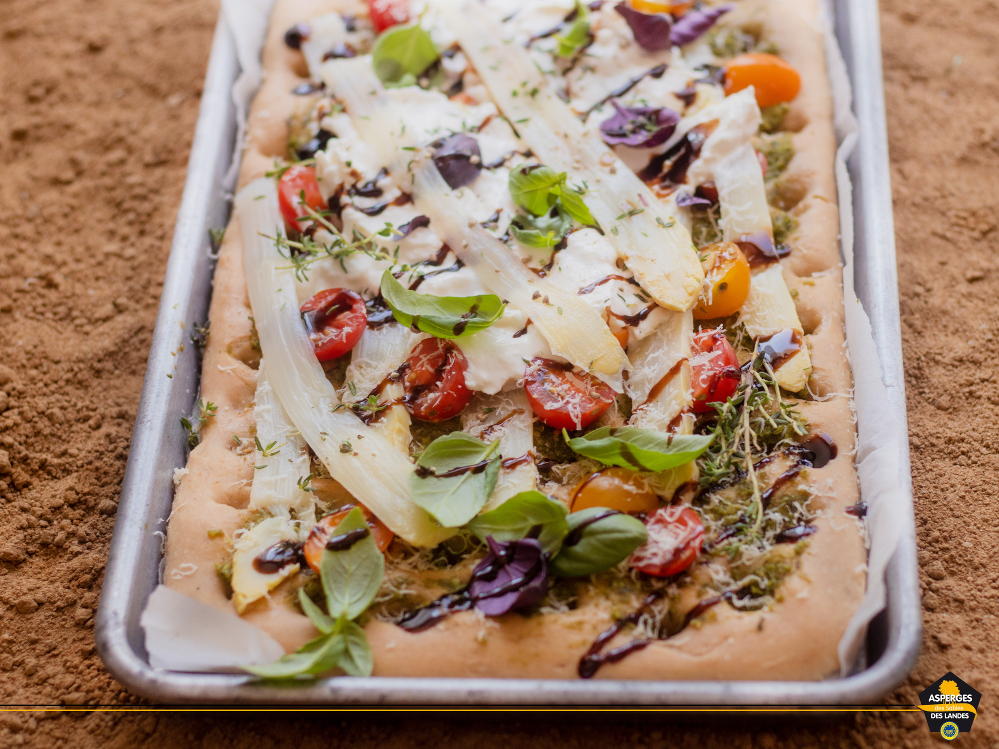 Focaccia d'asperges des Sables des Landes
