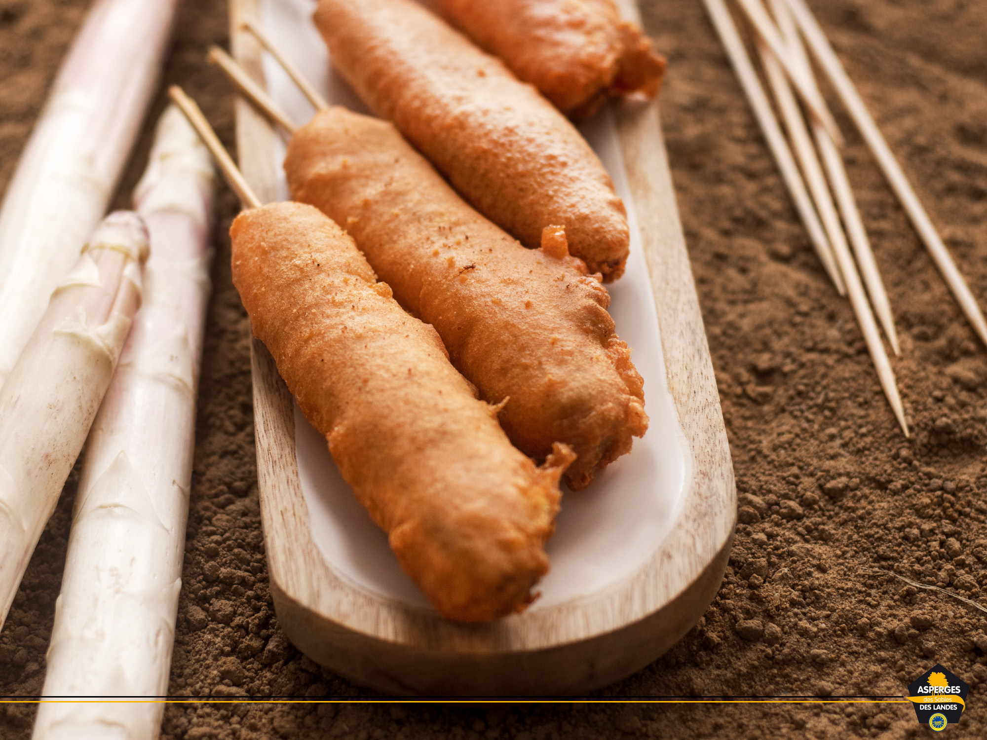Recette facile de corn-sausage aux Asperges des Sables des Landes IGP et Label Rouge