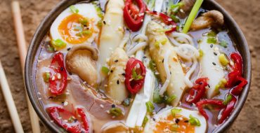 Recette de Ramen de porc aux Asperges des Sables des Landes