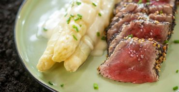 Tataki de Boeuf et Asperge des Sables des Landes