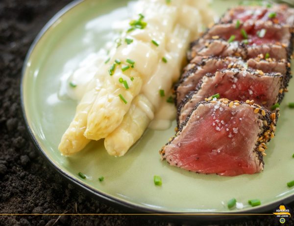 Tataki de Boeuf et Asperge des Sables des Landes