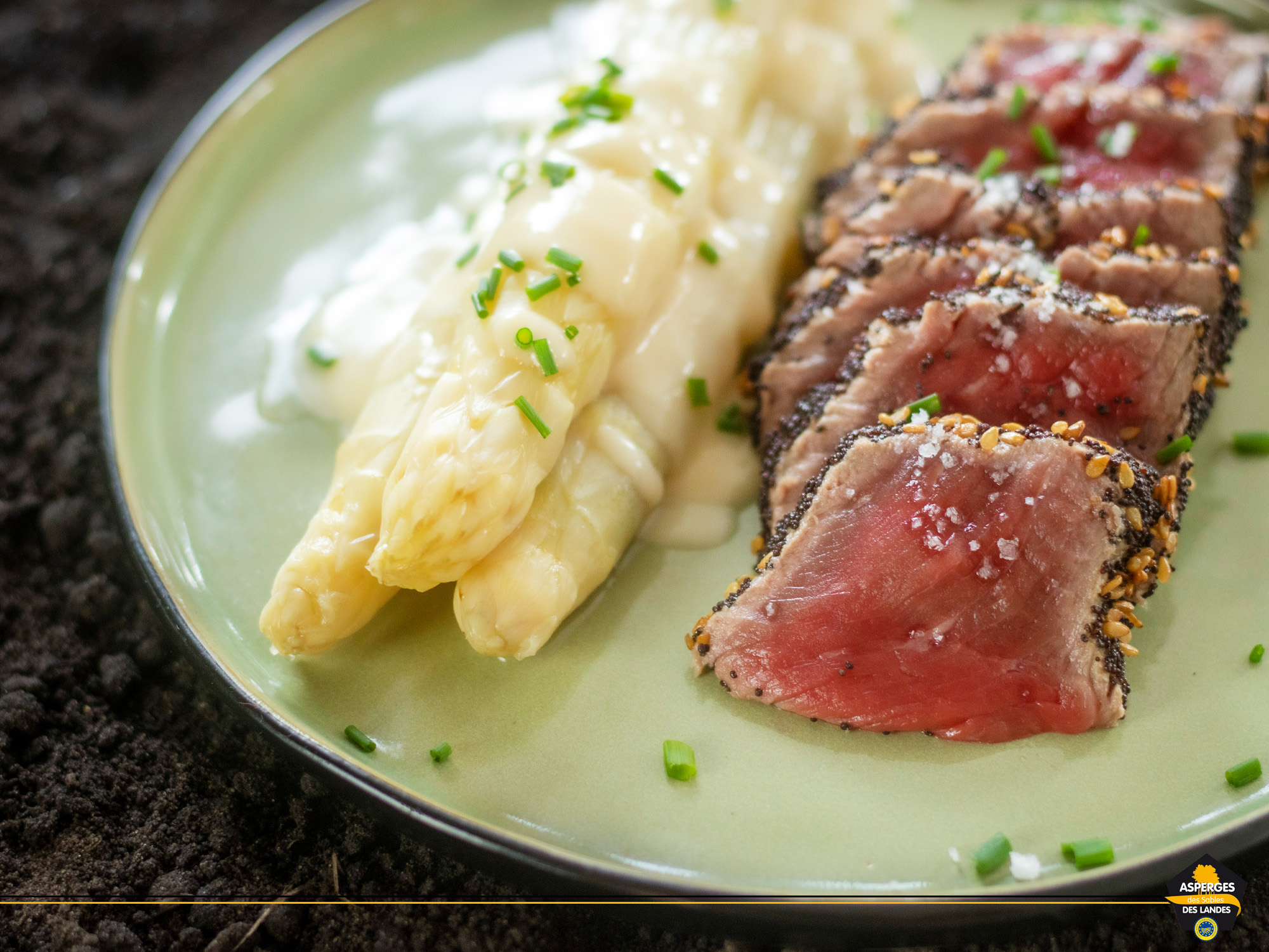 Tataki de Boeuf et Asperge des Sables des Landes