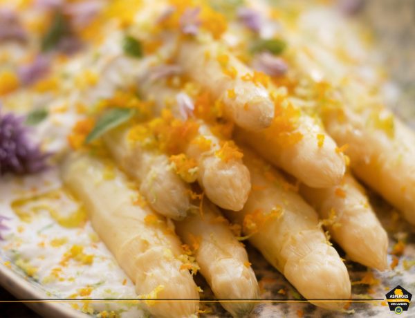 Asperges des Sables des Landes et burrata aux agrumes
