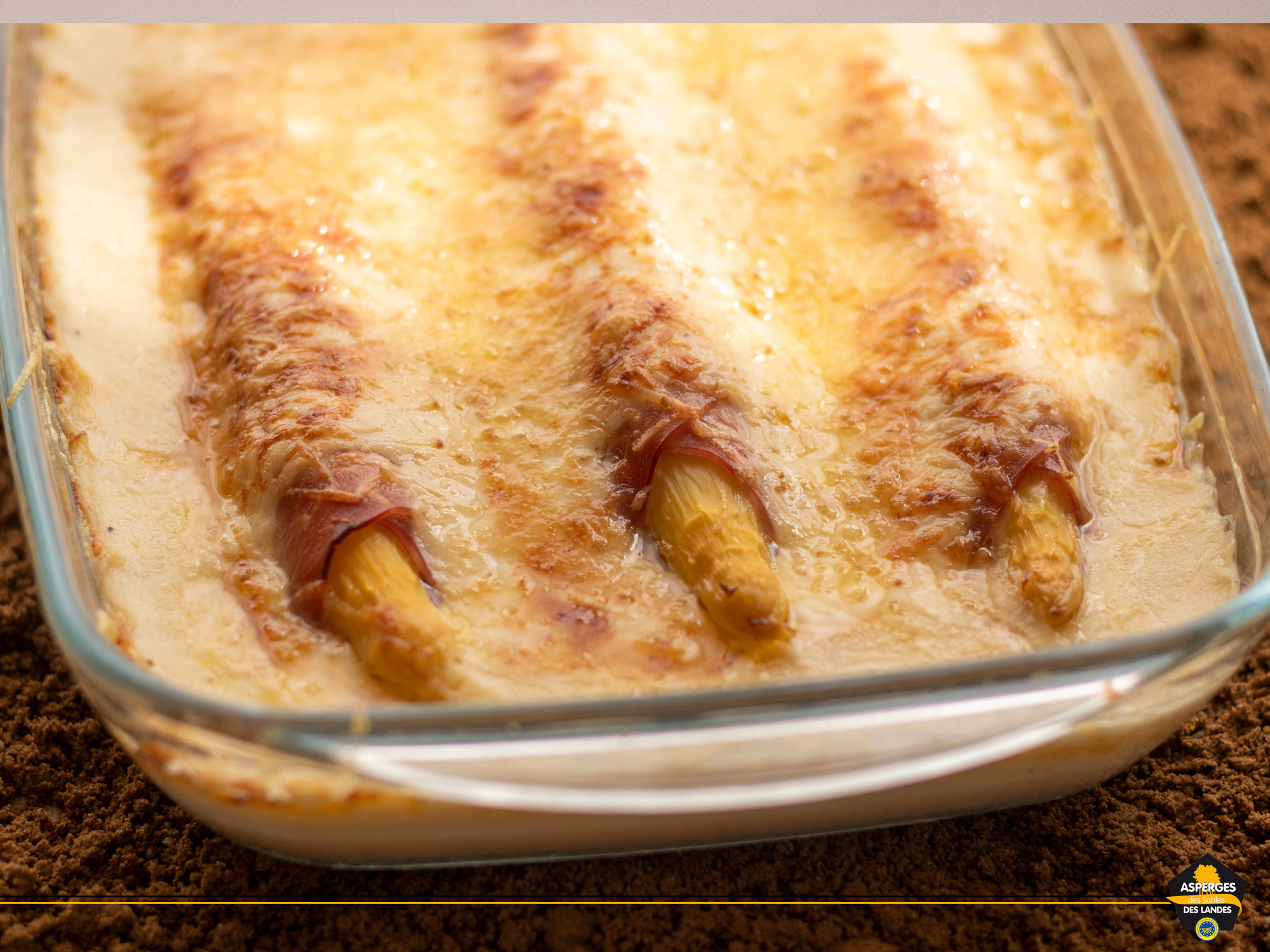 Recette de gratin d'asperges des Sables des Landes au jambon