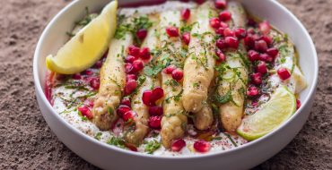 Recette de salade asperges des sables des Landes grenades et burrata
