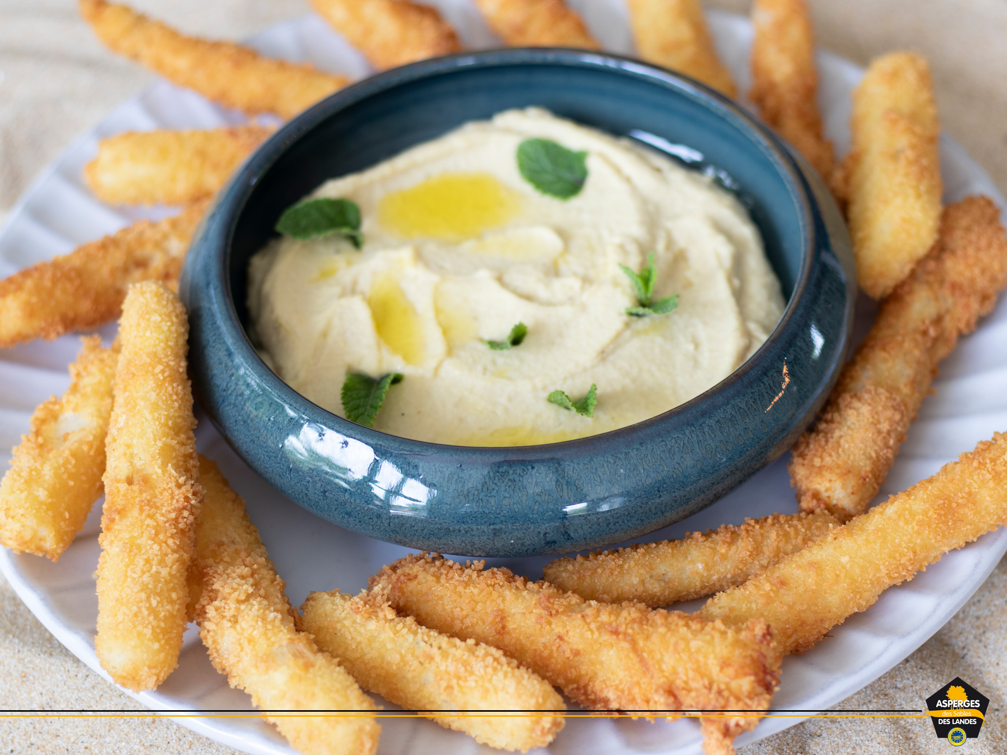 Recette d'Asperges des Sables des Landes façon gressins et sauce houmous