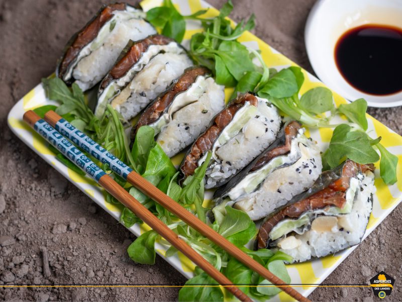 Recette Onigiri aux Asperges des Sables des Landes iGP et Label Rouge